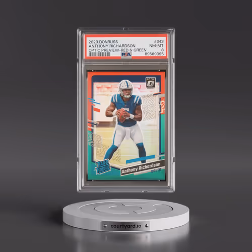 2023 Panini Donruss #343 Anthony Richardson - Optic Preview-Red & Green (PSA 8 NM-MT)
