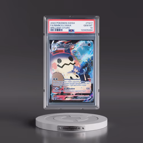 2022 Pokémon Sword & Shield Brilliant Stars #TG17 Mimikyu Vmax - Full Art (PSA 10 GEM MINT)