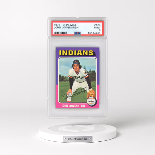 1975 Topps Mini #424 John Lowenstein (PSA 9 MINT)