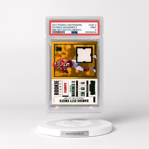 2017 Panini Contenders Rookie Ticket Swatches #SW-3 Patrick Mahomes II - Horizontal (PSA 9 MINT)