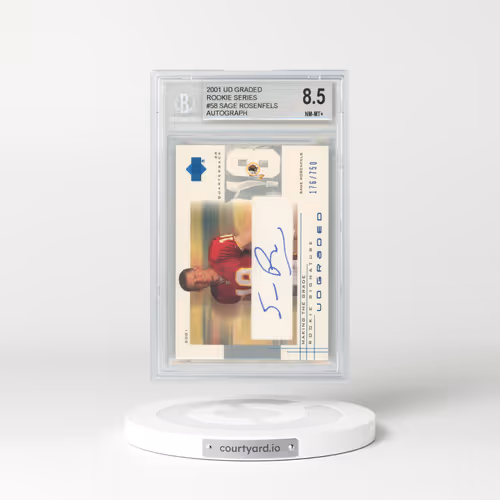 2001 UD Graded Roookie Series #58 Sage Rosenfels - Autograph (BGS 8.5 NM-MT+)