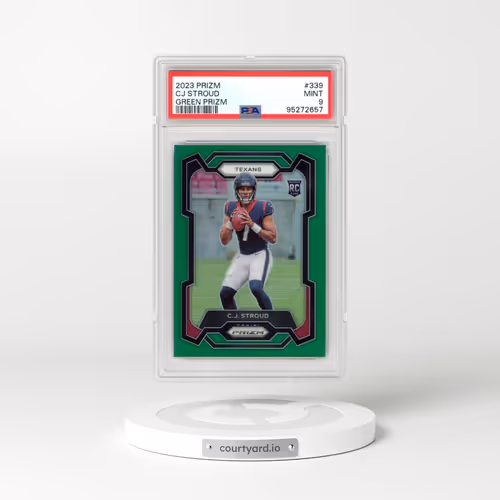2023 Panini Prizm #339 CJ Stroud - Green Prizm (PSA 9 MINT)