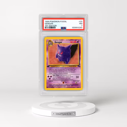1999 Pokémon Fossil #20 Gengar - 1st Edition (PSA 7 NM)