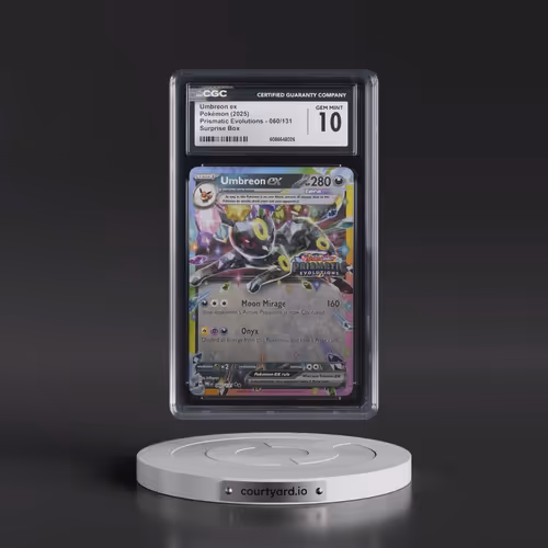 2025 Pokémon Pre EN-Prismatic Evolutions #060 Umbreon EX - Holo Surprise Box Exclusive (CGC 10 GEM M
