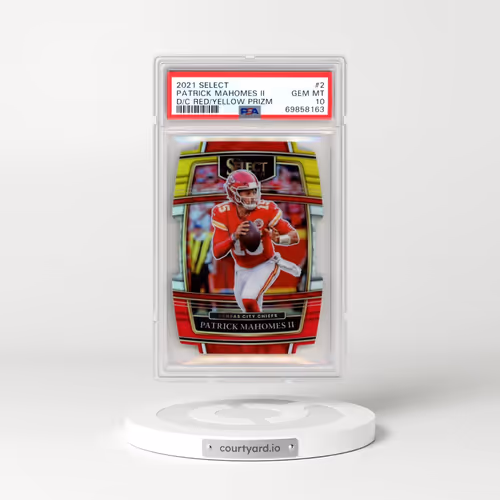 2021 Panini Select #2 Patrick Mahomes II - Die-Cut Red/Yellow Prizm (PSA 10 GEM MINT)