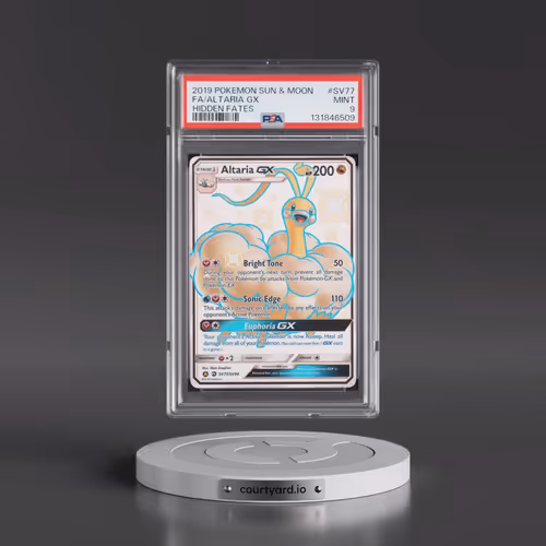 2019 Pokémon Sun & Moon Hidden Fates #SV77 Altaria GX - Holo Full Art (PSA 9 MINT)