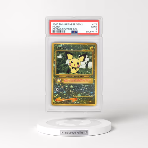 2000 Neo Premium File 2 #172 Pichu - Reverse Holo No Rarity (PSA 9 MINT)