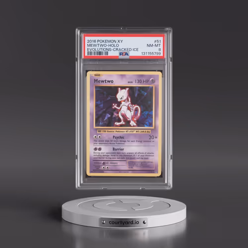 2016 Pokémon XY Evolutions #51 Mewtwo - Holo Cracked Ice (PSA 8 NM-MT)