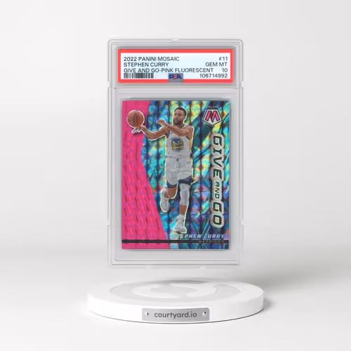 2022 Panini Mosaic Give and Go #11 Stephen Curry - Pink Fluorescent (PSA 10 GEM MINT)