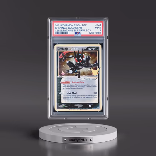 2021 Pokémon Swsh Black Star Promo #144 Greninja-Gold Star - Celebrations Elite Trainer Box (PSA 9 M
