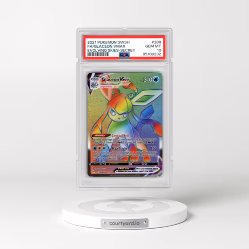 2021 Pokémon Sword & Shield Evolving Skies #208 Glaceon Vmax - Full Art Secret (PSA 10 GEM MINT)