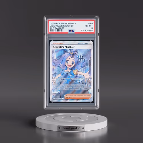 2025 Pokémon Meg EN-Mega Evolution #165 Acerola's Mischief - Ultra Rare (PSA 8 NM-MT)