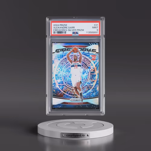 2024 Panini Prizm Fireworks #21 Alexandre Sarr - Silver Prizm (PSA 9 MINT)