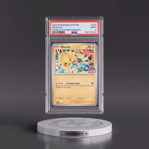 2025 Pokémon Svp EN-SV Black Star Promo #225 Pikachu - World Championships (PSA 9 MINT)