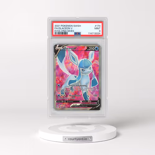 2021 Pokémon Sword & Shield Evolving Skies #174 Glaceon V - Holo Full Art (PSA 9 MINT)