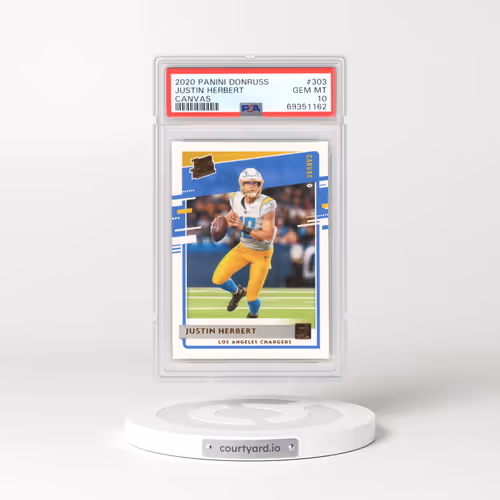 2020 Panini Donruss #303 Justin Herbert - Canvas (PSA 10 GEM MINT)