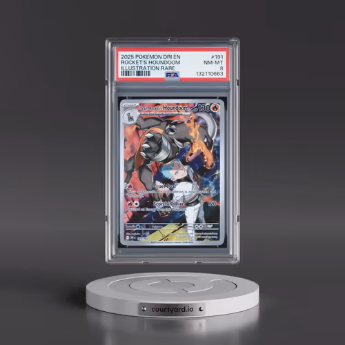 2025 Pokémon Dri EN-Destined Rivals #191 Team Rocket's Houndoom - Illustration Rare (PSA 8 NM-MT)