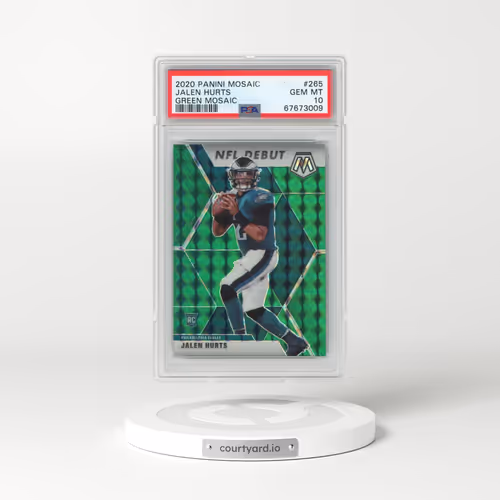 2020 Panini Mosaic #265 Jalen Hurts - Green Mosaic (PSA 10 GEM MINT)