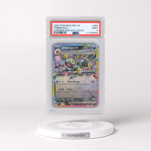 2025 Pokémon Pre EN-Prismatic Evolutions #060 Umbreon EX - Holo Surprise Box Exclusive (PSA 9 MINT)