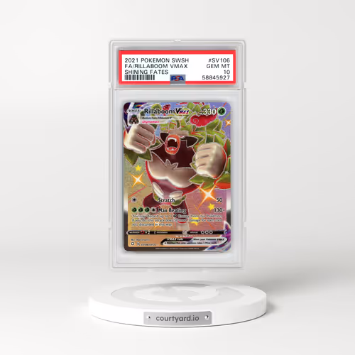 2021 Pokémon Sword & Shield Shining Fates #SV106 Rillaboom Vmax - Full Art (PSA 10 GEM MINT)