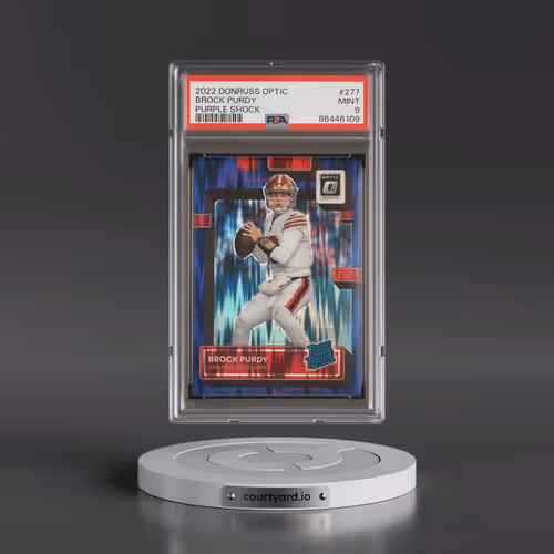 2022 Panini Donruss Optic #277 Brock Purdy - Purple Shock (PSA 9 MINT)