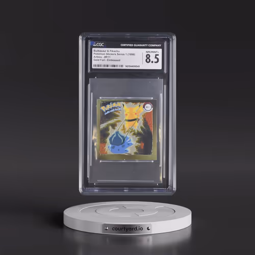 1999 Pokémon Stickers Series 1 (Artbox) - English #R11 Bulbasaur & Pikachu - Gold Foil Embossed (CGC