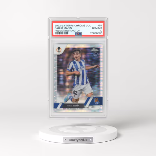 2022 Topps Chrome UEFA Club Competitions #54 Pablo Marin - Pulsar Refractor (PSA 10 GEM MINT)