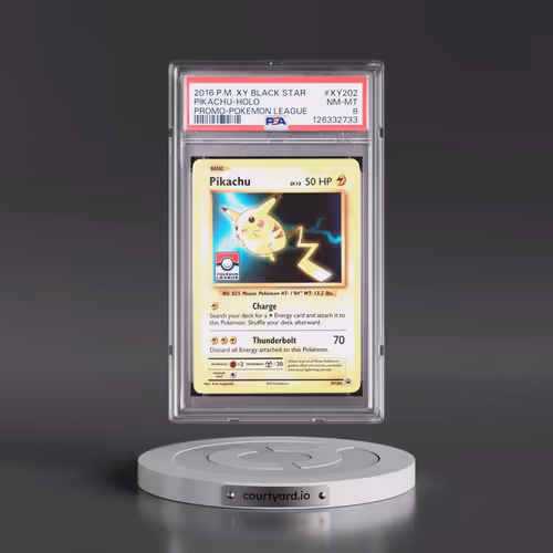 2016 Pokémon XY Black Star Promo #XY202 Pikachu - Holo Pokemon League (PSA 8 NM-MT)