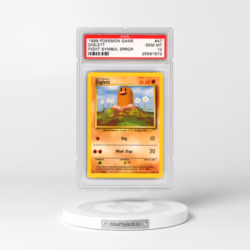 1999 Pokémon Game #47 Diglett - Fight Symbol Error (PSA 10 GEM MINT)