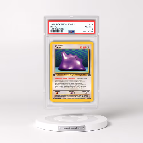 1999 Pokémon Fossil #18 Ditto - 1st Edition (PSA 8 NM-MT)