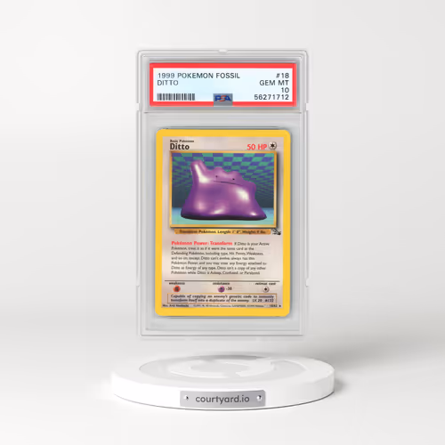 1999 Pokémon Fossil #18 Ditto (PSA 10 GEM MINT)