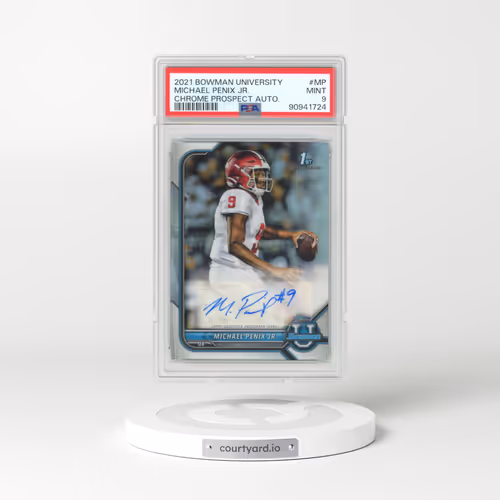 2021 Bowman University Chrome Prospect Autographs #MP Michael Penix Jr. (PSA 9 MINT)