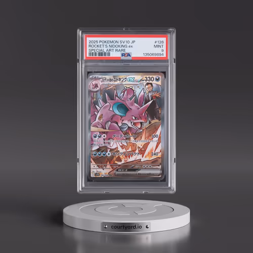 2025 Pokémon SV10-Glory of Team Rocket #126 Team Rocket's Nidoking EX - Holo Special Art Rare (PSA 9
