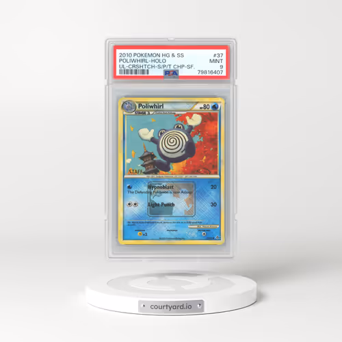 2010 Pokémon Heartgold & Soulsilver Unleashed #37 Poliwhirl - Holo Crosshatch-2010 State/Province/Territory Championships-Staff (PSA 9 MINT)