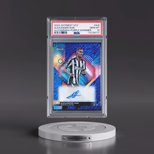 2023-24 Topps Finest UEFA Club Competitions Autographs #AAI Alexander Isak - Purple Shimmer (PSA 10