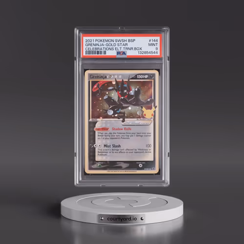 2021 Pokémon Swsh Black Star Promo #144 Greninja-Gold Star - Celebrations Elite Trainer Box (PSA 9 M