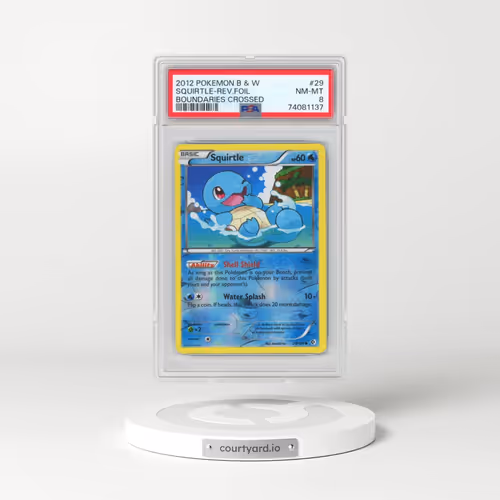 2012 Pokémon Black & White Boundaries Crossed #29 Squirtle - Reverse Foil (PSA 8 NM-MT)