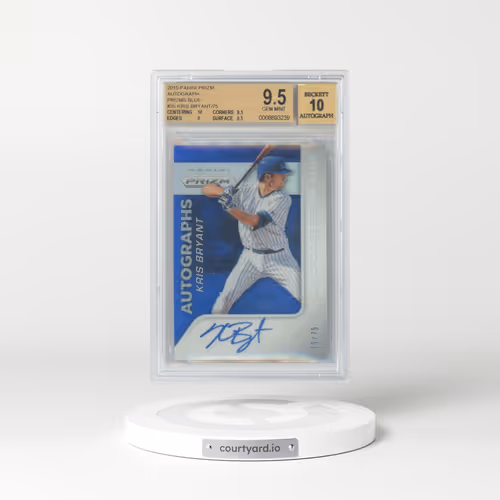 2015 Panini Prizm Autograph Prizms Blue #35 Kris Bryant/75 (BGS 9.5 GEM MINT)