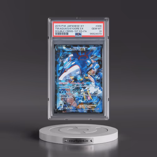 2015 Pokémon XY Double Crisis #006 Team Aqua's Kyogre EX - 1st Edition Holo Full Art (PSA 10 GEM MIN
