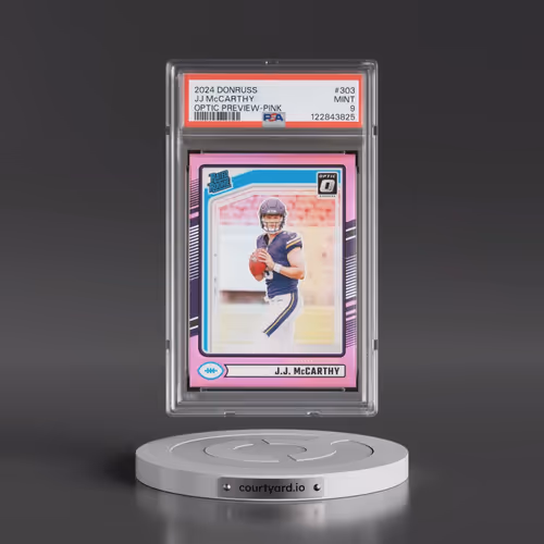 2024 Panini Donruss #303 JJ McCarthy - Optic Preview-Pink (PSA 9 MINT)