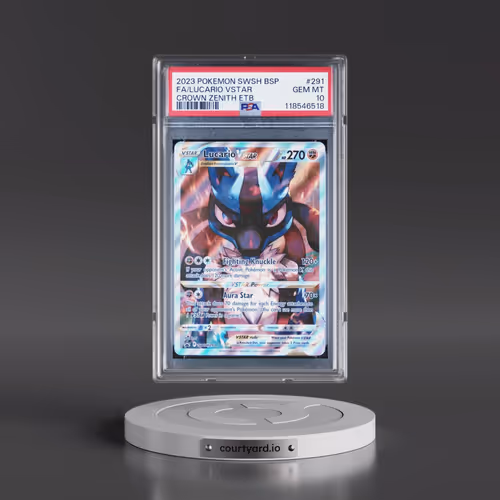 2023 Pokémon Swsh Black Star Promo #291 Lucario Vstar - Full Art Crown Zenith Elite Trainer Box (PSA