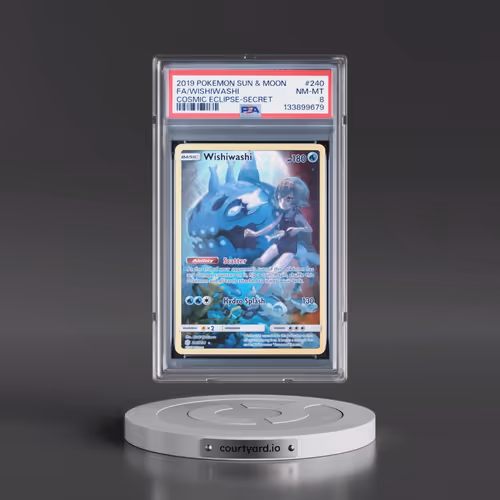 2019 Pokémon Sun & Moon Cosmic Eclipse #240 Wishiwashi - Full Art Secret (PSA 8 NM-MT)