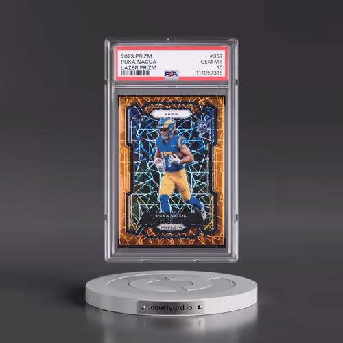 2023 Panini Prizm #357 Puka Nacua - Lazer Prizm (PSA 10 GEM MINT)