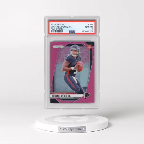2024 Panini Prizm #378 Michael Penix Jr. - Pink Prizm (PSA 8 NM-MT)