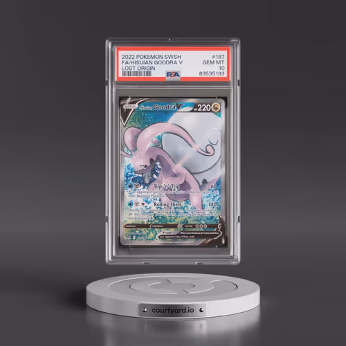 2022 Pokémon Sword & Shield Lost Origin #187 Hisuian Goodra V - Holo Full Art (PSA 10 GEM MINT)