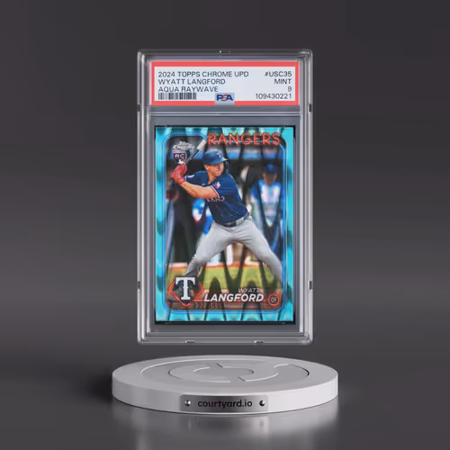 2024 Topps Chrome Update #USC35 Wyatt Langford - Aqua Raywave (PSA 9 MINT)