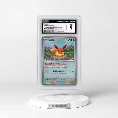 2025 Pokémon Pre EN-Prismatic Evolutions #074 Eevee - Reverse Holo Master Ball (CGC 9 MINT)