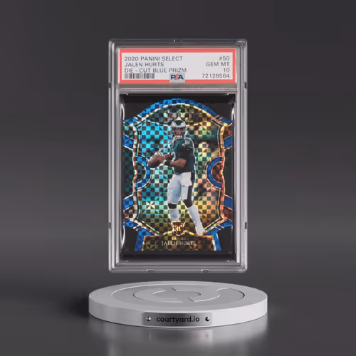 2020 Panini Select #50 Jalen Hurts - Die-Cut Blue Prizm (PSA 10 GEM MINT)