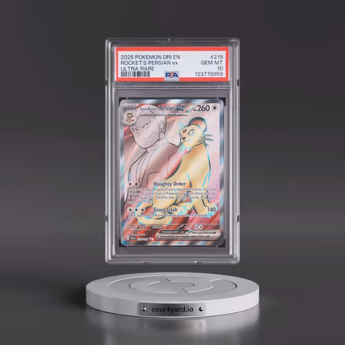 2025 Pokémon Dri EN-Destined Rivals #219 Team Rocket's Persian EX - Holo Ultra Rare (PSA 10 GEM MINT