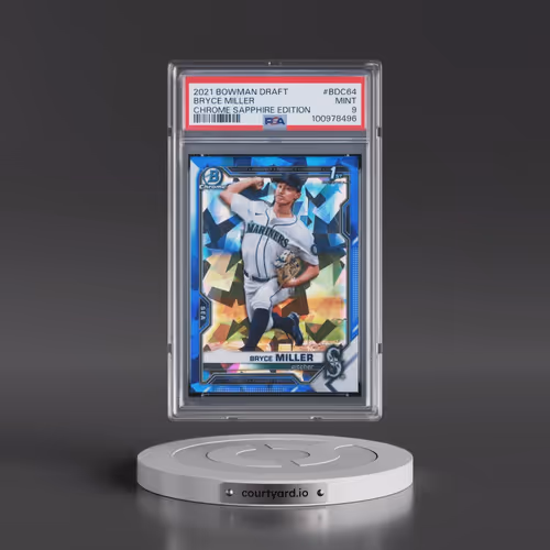 2021 Bowman Draft Chrome Sapphire Edition #BDC64 Bryce Miller (PSA 9 MINT)